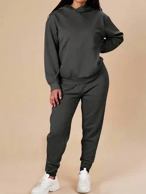 INAWLY Women's Casual Cloth Hoodie and Sweatpants Set
