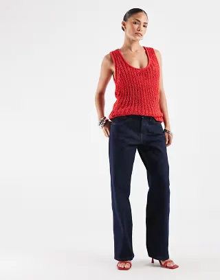 ASOS DESIGN Petite comfort stretch straight leg jean in rinse
