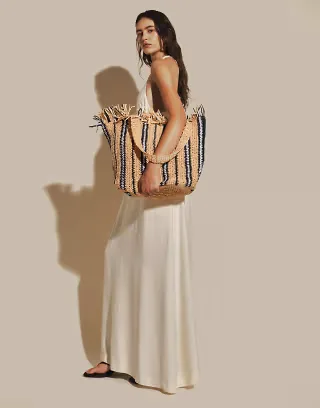 ASOS DESIGN satin racer neck maxi dress in ivory