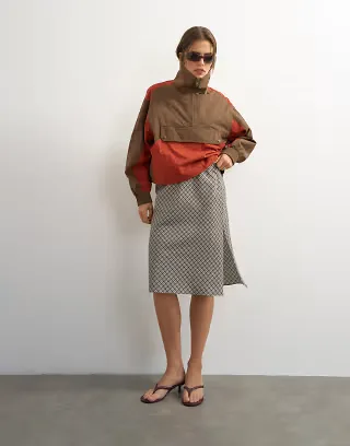 Topshop 90s length skirt in green check - part of a set