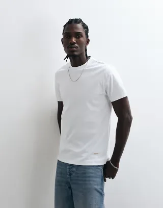 Belier mercerized logo 100% cotton t-shirt in white