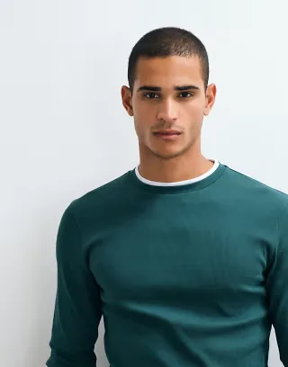 ASOS DESIGN slim fit long sleeve T-shirt in dark green