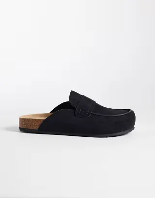 SEQWL Soda slip on loafer style mules in black