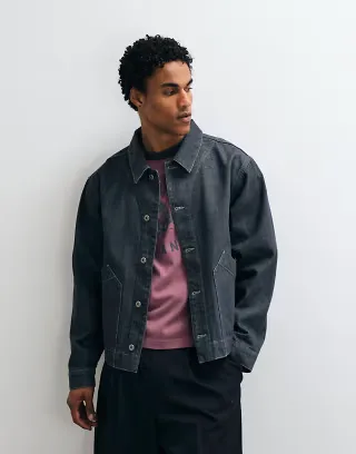 ASOS DESIGN denim trucker jacket in raw wash gray