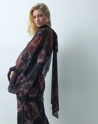 ASOS DESIGN blouson scarf maxi dress in vintage floral