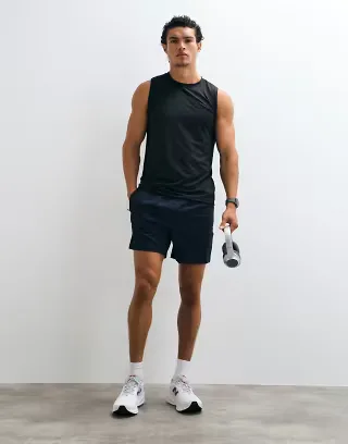 4505 Icon 5 inch quick dry training shorts with zip pockets in navy