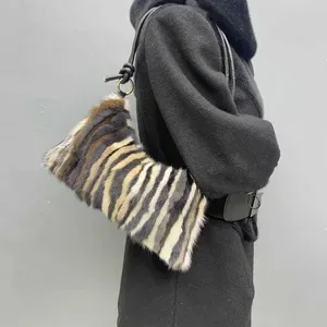 Real Mink Fur Bag Shoulder Bag Luxury Women Purses and Handbags High Quality Fur Crossbody Bags For Wom