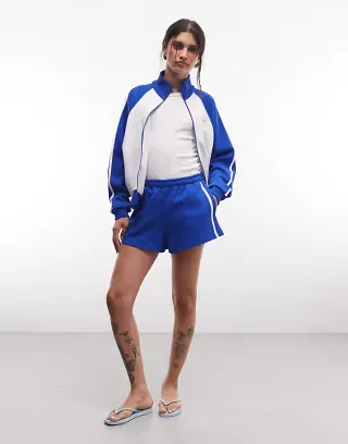 ASOS DESIGN Track shorts in blue - part of a set