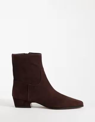 Steve Madden Dusty flat mid-ankle boots in chocolate suede