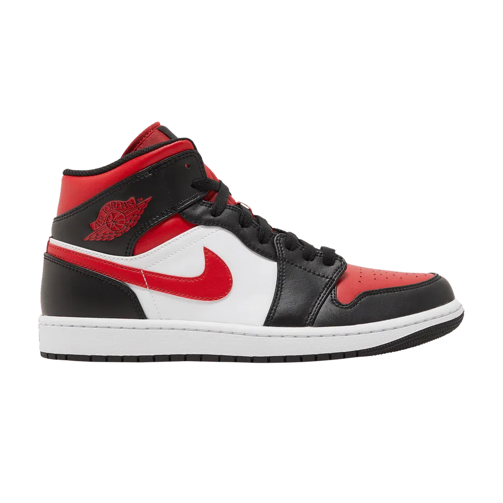 Air Jordan 1 Mid White Black Red