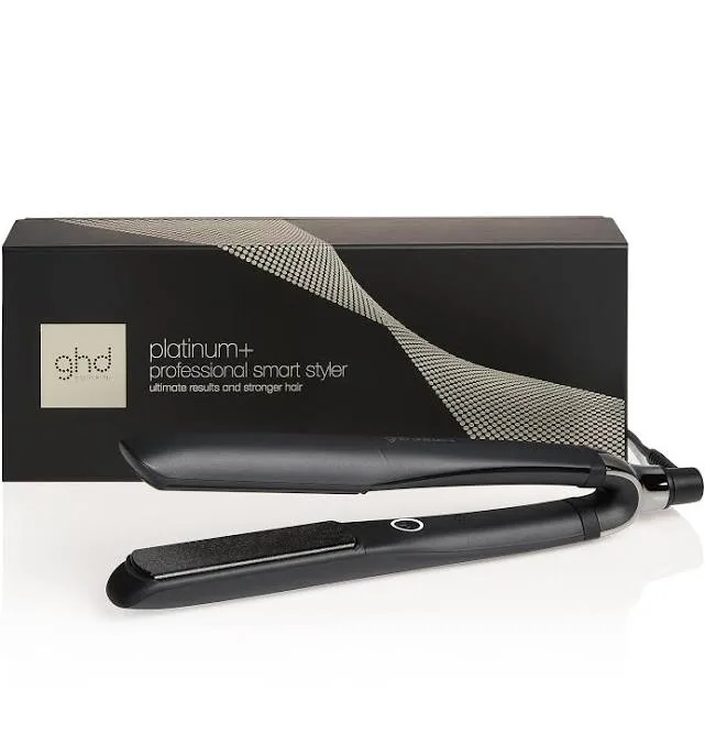 ghd Platinum+ Styler - Professional Smart Hair Straighteners Wishbone Hinge Ultra Gloss Plates Styler in Black Black