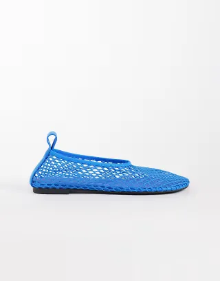 ARKET mesh square toe ballerina flats in blue