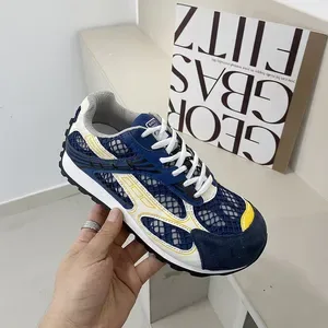 Womens Mesh Chunky Sneakers - Thick-Soled Silver Sports Casual Shoes for Summer