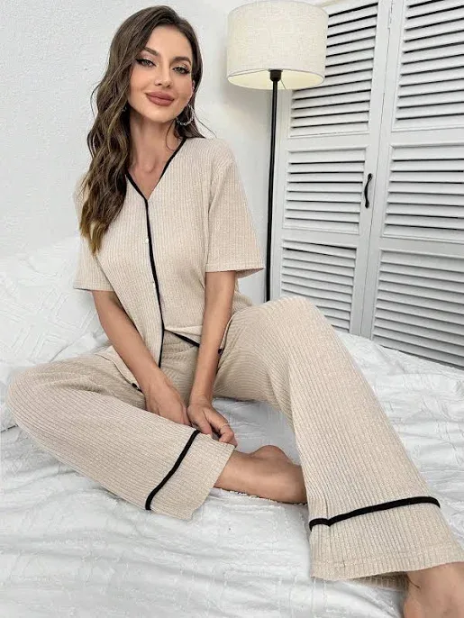 Women's Button Front Pajama Set