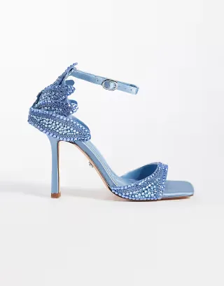 Azalea Wang Rusyn embellished heeled sandals in blue