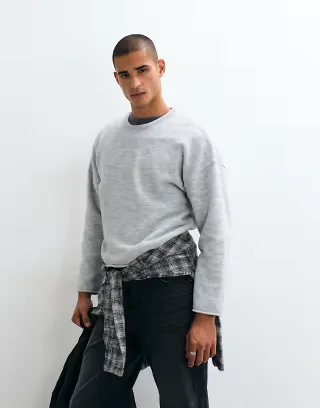 Weekday boxy fit sweater in heather gray