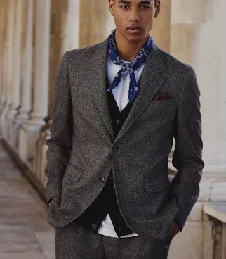 Next Men's Slim Fit Herringbone Stripe Suit Jacket