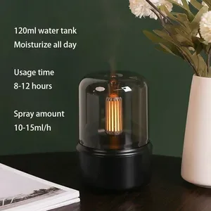 Aromatherapy Humidifier with USB Candlelight: Portable Electric Air Diffuser for Essential Oils, Whisper-Quiet Operation