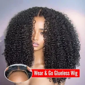 Short Curly Bob Lace Front Human Hair Wig with Baby Hair - Pre Plucked, 10A High Temperature Fiber, Brown/Blonde/Ombre,