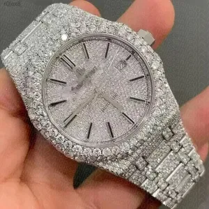 VVS1 Moissanite Iced Out Watch Pass Diamond Tester GRA Certified 41mm Automatic Octagonal Bezel Full Bust Down 904L Stee
