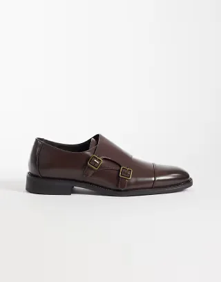 ASOS DESIGN monk shoes in brown