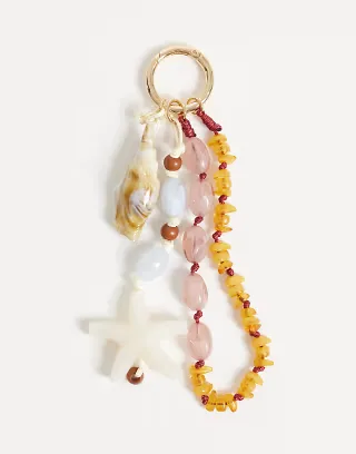 ASOS DESIGN summer shell bag charm with starfish