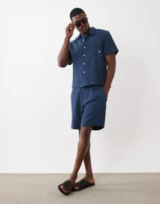 Farah Swinton drawstring shorts in navy - part of a set