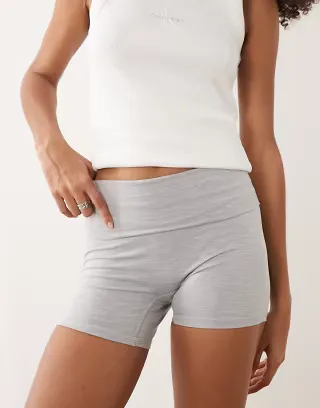 Cotton On ultra soft roll over short in light gray heather