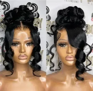 220 Density 360 HD Curly Human Hair Wig, Full Lace with Invisible Strap and Drawstring, Preplucked Lagos Hairline, Gluel