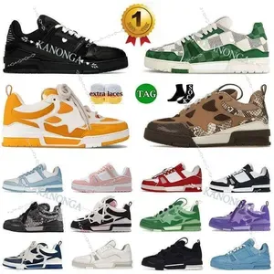 Virgil Low Skate Sneakers - Designer Calfskin Casual Shoes for Men & Women - Comfortable Skateboard Trainers, Sizes 36-4