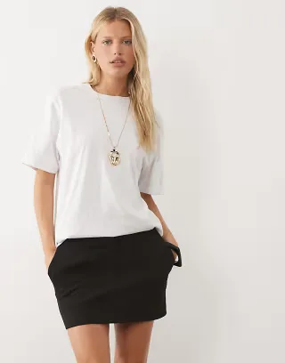 ASOS DESIGN interlock mini skirt in black