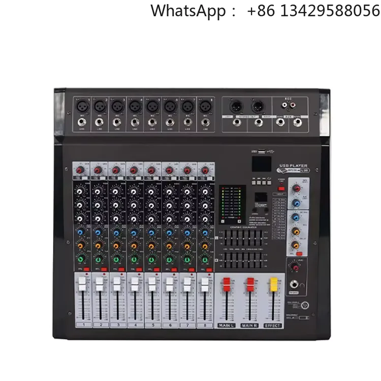 High Quality 8-channel DMX-8 Console Mixing with 16 Built-in DSP Effects and a 350W Power Audio Mixer