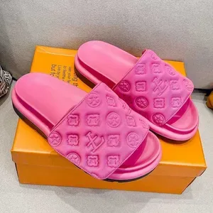 Magic Tape Flat Slippers Women Summer Luxury Shoes Brand Platform Sandals Ladies Height Increase Flats Slides Women Slip