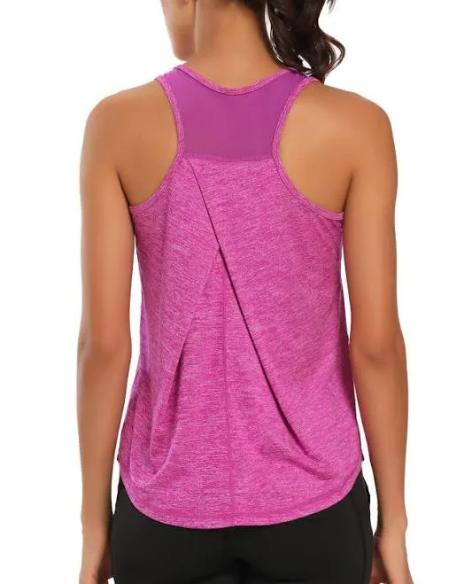 Dawnrole Workout Tank Tops Women Gym Sport Sleeveless Running Tops Yoga Shirts