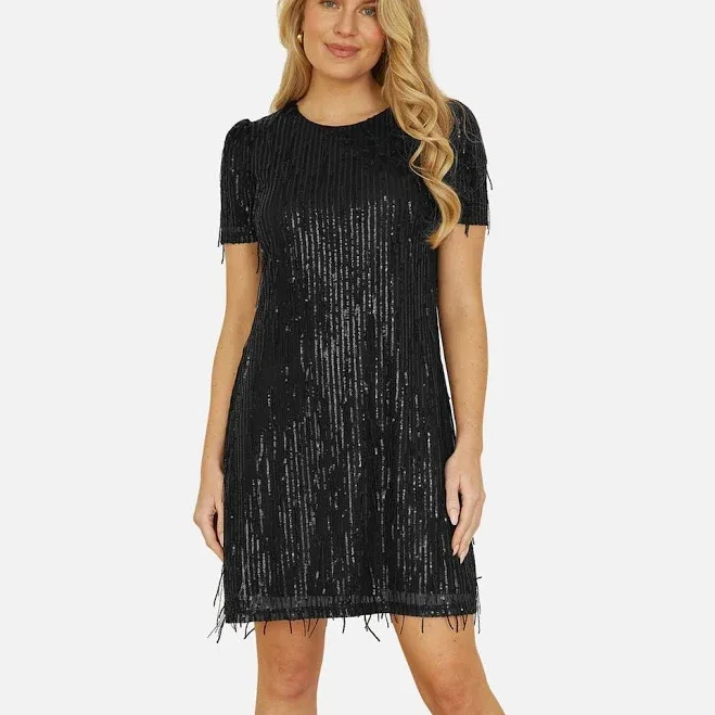 Yumi Women's Dripping Sequin Tunic Dress