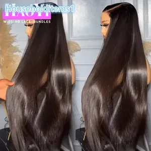250 Density Raw Brazilian Human Hair Wig Full Frontal Lace with Glueless Bone Straight Natural HD Lace Frontal for Black