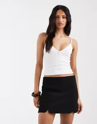 ASOS DESIGN mini skirt with notch hem details