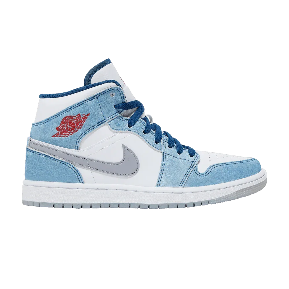 Air Jordan 1 Mid French Blue Fire Red