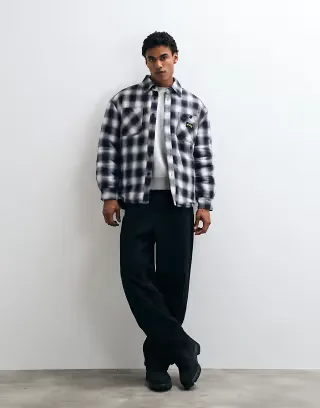 Stan Ray quilted overshirt in black check