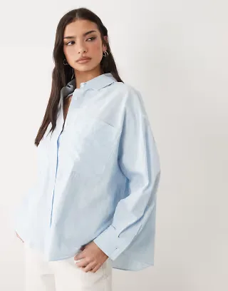 HUGO Blue Edafnena striped shirt in blue