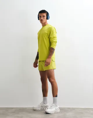 4505 Icon 3 inch quick dry running shorts with back phone pocket in apple green