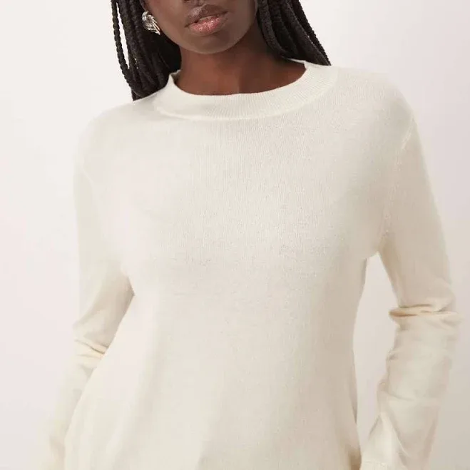 Mango – Mock Neck Knitted Top Women – Polyester/Acrylic/Polyamide/Wool