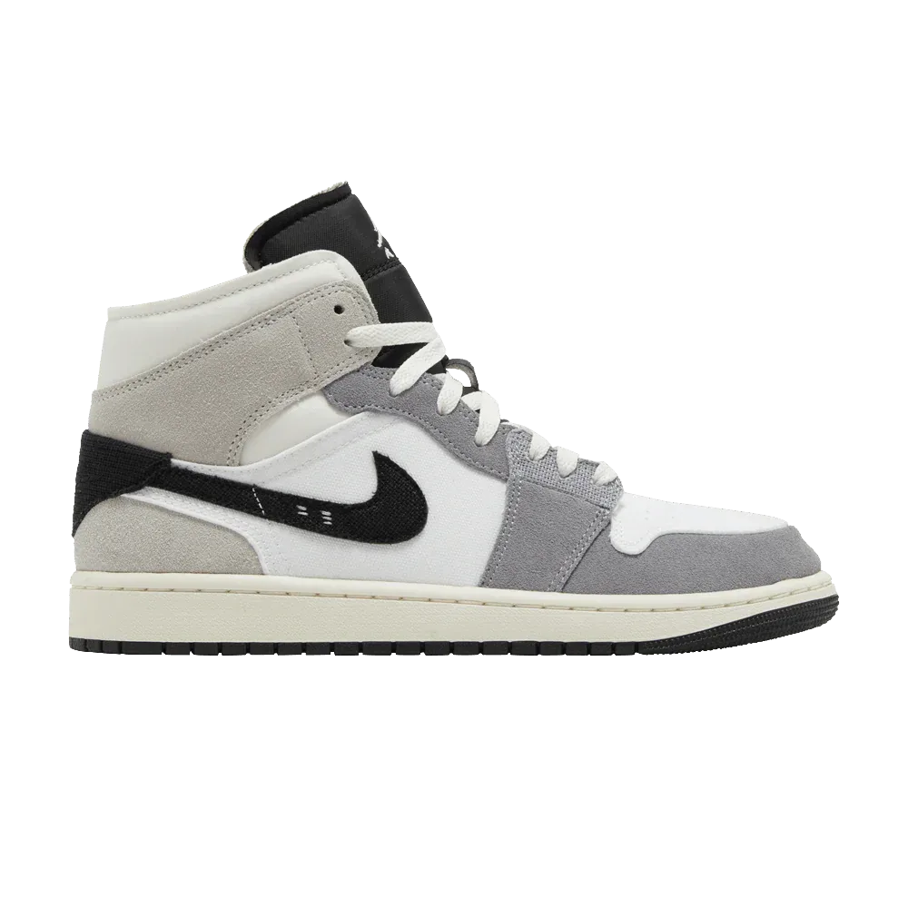 Air Jordan 1 Mid SE Craft White Cement Grey Black