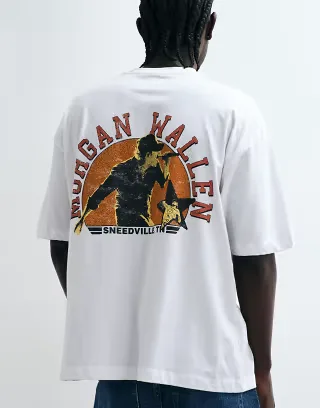 ASOS DESIGN oversized T-shirt with Morgan Wallen print in White