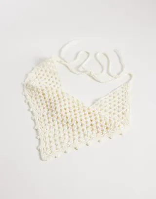 JJXX crochet headscarf in white