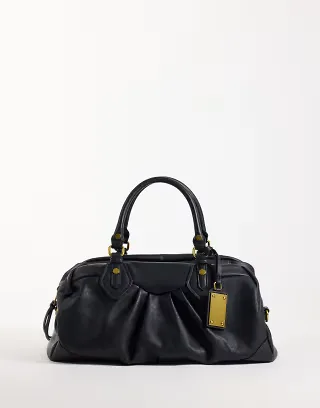 Gina Tricot faux leather slouchy bag in black