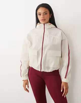 Sweaty Betty Ripstop Patch Pocket Lightweight Jacket in beige