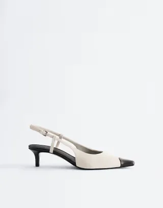 & Other Stories slingback pumps in white & black