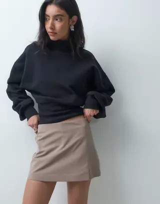 ASOS DESIGN Tailored pelmet mini skort with split in beige