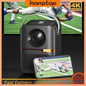 HONGTOP P10 Smart TV Projector 1080P Full HD Portable Android 4GB RAM 64GB Storage WiFi Home Theater Beamer with Electri